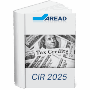 Un livre ouvert portant le logo d'AREAD. En son centre, une image de couverture représentant le Crédit d'Impôt Recherche, en lien avec l'article sur l'éligibilité au Crédit d'Impôt Recherche en 2025.