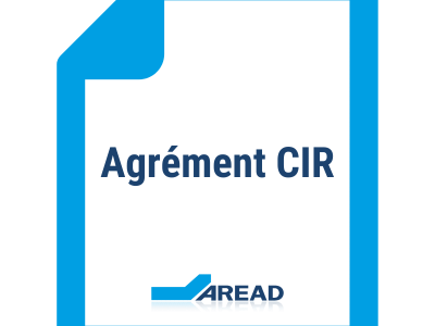Image montant un document avec le logo d'AREAD. Le but est de faire référence à l'agrément CIR 2025